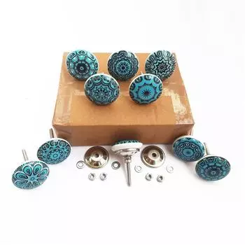 Винтажные керамические ручки-кнопки для кухонного шкафа, двери и ящика, гардероба, буфета (Набор из 10)