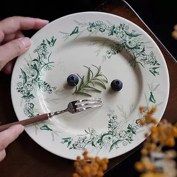 Винтажные керамические тарелки во французском стиле Послеобеденный чай Закуски Десерты Вкусные блюда Обеденная тарелка Изысканная бытовая посуда