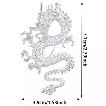 Винтажные китайские металлические броши в виде дракона для мужчин, значок на пиджак, корсаж, лацкан, модные украшения, аксессуары для одежды золотой