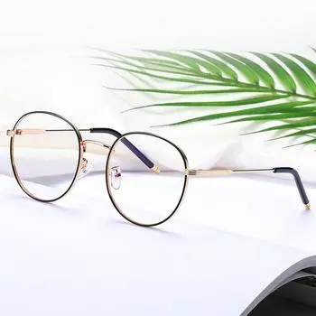 Винтажные классические очки с защитой от синего света, овальная металлическая оправа, брендовая дизайнерская модная круглая металлическая оптическая оправа, компьютерные очки