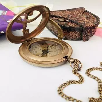 Кнопочный компас солнечных часов, латунный компас, подарок на годовщину, свадебный подарок, морской компас, рождественский подарок, компас солнечных часов