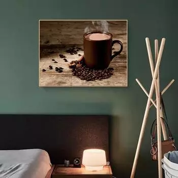 Винтажные кофейные зерна, холст, картина, кофейня, настенные художественные постеры, принты, современная кухня, ресторан, домашний декор, фотографии без рамки 21cm30cm NoFrame