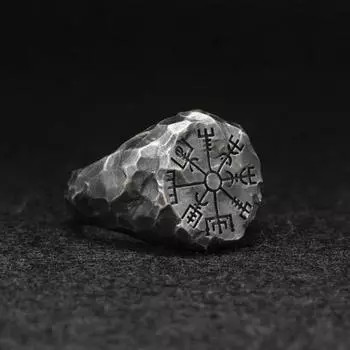 Винтажные кольца-амулеты с рунами Odin Norse Viking для мужчин, модное кольцо Vegvisir из нержавеющей стали, свадебные украшения, подарки на день Святого Валентина Resizable