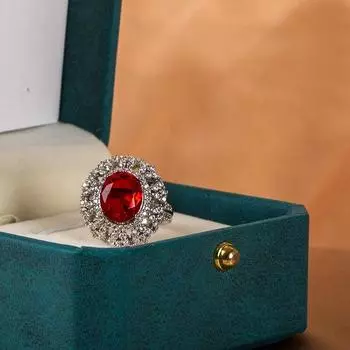 Винтажные кольца Cellacity из стерлингового серебра 925 пробы для женщин с овальной формой, рубиновым драгоценным камнем, женское ювелирное кольцо, подарки для свадебной вечеринки 7