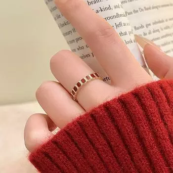 Винтажные кольца из красного сплава для женщин, регулируемое кольцо золотого цвета, женское эстетическое роскошное свадебное украшение, подарок