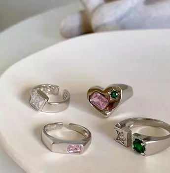 Винтажные кольца из серебра 925 пробы с цирконием, открытые манжеты, кольца на палец для женщин и девочек, роскошные модные новые ювелирные изделия, подарок другу на грудь, вечерние