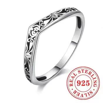 Винтажные кольца из стерлингового серебра 925 пробы для женщин с резным узором, ажурный аксессуар для пальцев, изысканные украшения для вечеринок в стиле панк, подарки 6 серебряный
