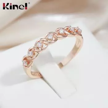 Винтажные кольца Kinel с кубическим цирконием для женщин, легкие одинаковые модные ювелирные изделия на каждый день 7