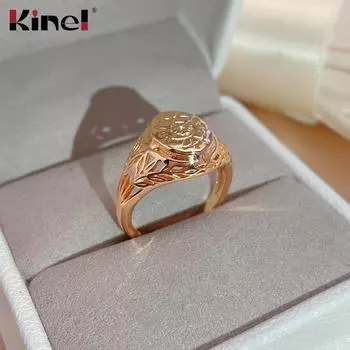 Винтажные кольца-печатки Kinel цвета розового золота 7 розового золота