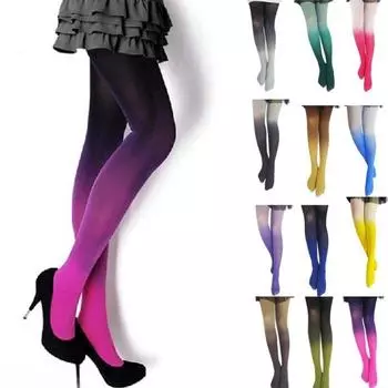 Винтажные колготки с постепенным градиентом, чулки, модные колготки для женщин и девочек one size чёрный