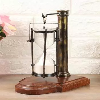 Винтажные коллекционные предметы для подарка, декор для дома и офиса, антикварные латунные и деревянные подвесные песочные часы, песочные стеклянные песочные часы