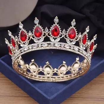 Винтажные королевские королевские тиары и короны выпускного вечера хрустальная диадема свадебный круг корона свадебные украшения для волос аксессуары для невесты золотой