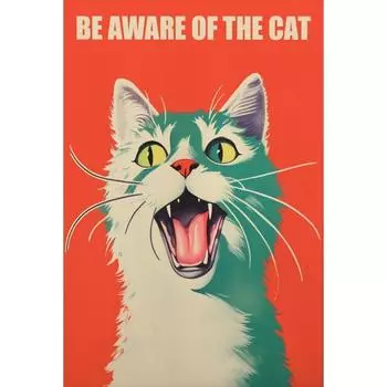 Винтажные Кошки и Собаки Забавный Постер Трендовый Ретро Настенный Декор Холст Печать Постер Забавные Ретро Кошки Настенный Декор Фанки Настенное Искусство 21cm30cm NoFrame