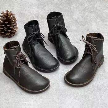 Винтажные кожаные ботинки Doc Martens Casual Chelsea с круглым носком, женские мягкие кожаные ботинки с мягкой подошвой 35 чёрный