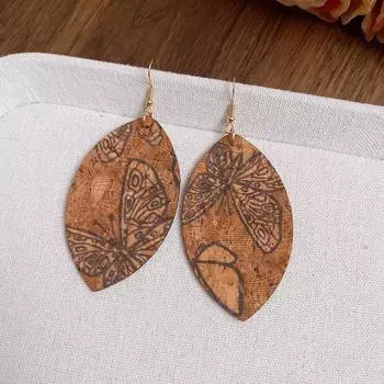 Винтажные кожаные круглые серьги с принтом, с нишевым дизайном, с крючками для ушей, легкие, роскошные, модные серьги высокого класса для женщин