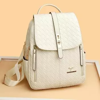 Винтажные кожаные рюкзаки для женщин, большой вместительный рюкзак для шопинга