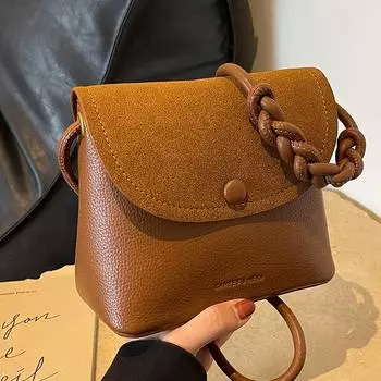 Винтажные кожаные сумки через плечо для женщин 2024 года, дизайнерская брендовая женская маленькая сумка с клапаном на плечо, сумки через подмышки и кошельки чёрный