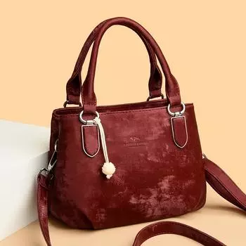 Винтажные кожаные сумки для женщин, 3 слоя, сумки через плечо для женщин, большая вместимость, роскошная сумка-мессенджер для покупок