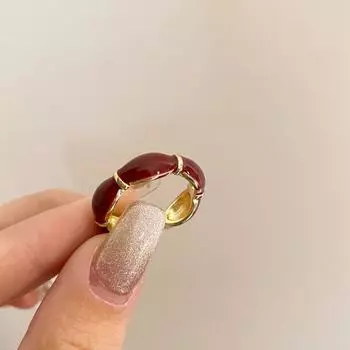 Винтажные красные капли глазурованные кольца для женщин мода бамбуковый узел открытое кольцо помолвка свадьба ювелирные изделия мода девушка подарки