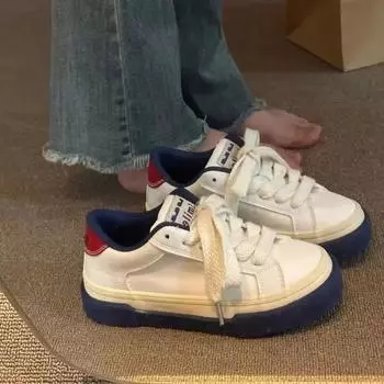 Винтажные красные парусиновые низкие женские кеды, повседневные, с вышивкой букв, обувь для скейтборда, студенческие туфли на плоской подошве, модные тенис 2024 35 белый