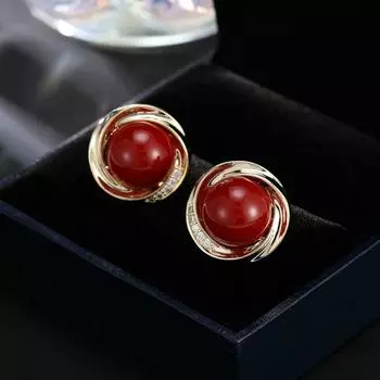 Винтажные красные серьги Ankara, осенне-зимний элитный стиль, элегантный темперамент, изысканные и универсальные, нишевые и универсальные серьги. красный