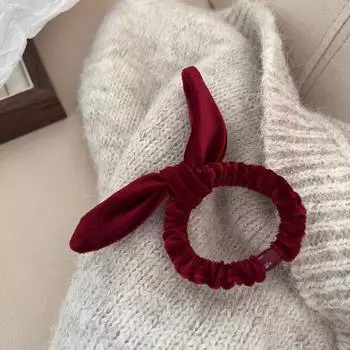 Винтажные кроличьи ушки бархатные резинки для волос милые девушки веревка для волос конский хвост осень зима женские резинки для волос аксессуары для волос One Size