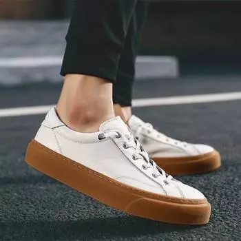 Винтажные кроссовки для мужчин, шикарный дизайн, белые кожаные дышащие мужские кроссовки, мужская обувь из натуральной кожи, дышащие мягкие 38