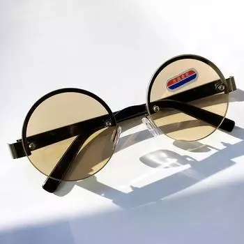 Винтажные круглые очки для чтения для мужчин и женщин, полурамка, HD стеклянные линзы, очки для дальнозоркости, лупа + 1,0 ~ + 4,0 +1.5 белый