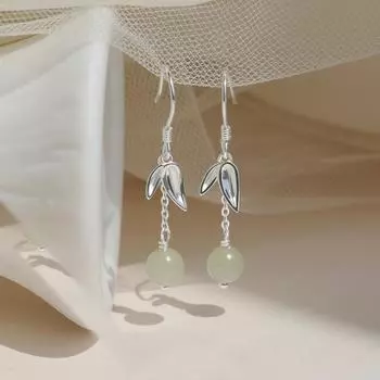 Винтажные круглые серьги-боулдеры в китайском стиле, серьги-гвоздики в стиле ханьфу для женщин зелёный