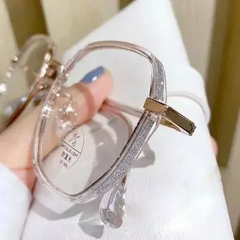 Винтажные квадратные блестящие очки в антисиней оправе, женские модные оптические очки светло-коричневого