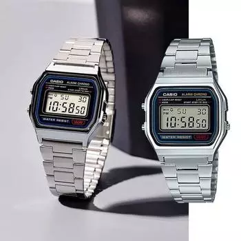 Винтажные квадратные металлические часы Casio A-158, наручные часы, повседневные студенческие пары