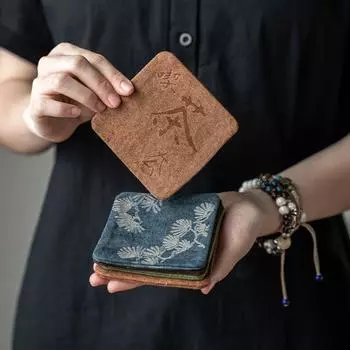 Винтажные квадратные подставки из марли с водяным напылением, с узором «тай-дай», с цветами, нескользящие, с теплоизоляцией, подставки под кофейные чашки, подставки под чайные чашки