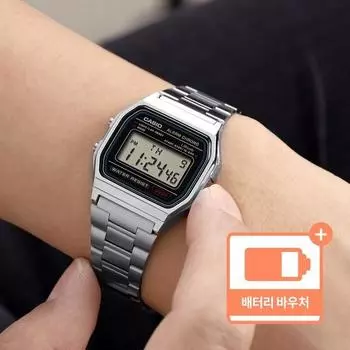 Винтажные квадратные ретро-часы Casio с бесплатной пряжкой, общие электронные часы + ваучер на замену батареи