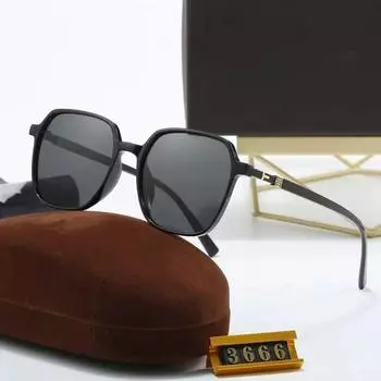 Винтажные квадратные солнцезащитные очки для мужчин Ретро Солнцезащитные очки с плоским верхом 2024 Модные женские солнцезащитные очки Роскошный брендовый дизайнер Tom Eyewear чёрный