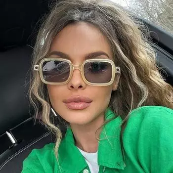 Винтажные квадратные солнцезащитные очки женские ретро прямоугольные солнцезащитные очки женские водительские очки UV400 анти-ультрафиолетовые высокого качества