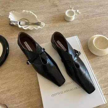 Винтажные квадратные женские туфли на плоской подошве с пряжкой снаружи Zapatos Mujer осенние туфли на высоком каблуке элегантные модные повседневные Tacones 35 золотой