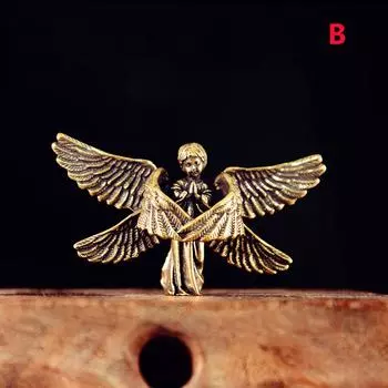 Винтажные латунные благословенные фигурки ангелов-хранителей, миниатюры, настольные украшения, симпатичная маленькая статуэтка, домашнее украшение, поделки B
