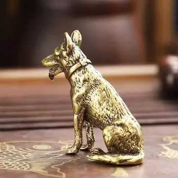 Винтажные латунные собачки, украшения из цельной меди, воющие собачьи фигурки, коллекция фен-шуй, статуэтки для рабочего стола, чай, домашнее животное, декор для дома