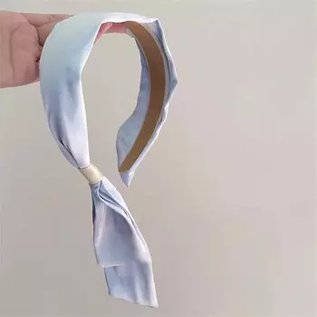 Винтажные ленточные банты, резинки для волос для женщин, девушек, элегантные однотонные банты, темпераментные широкие обручи для волос, аксессуары для головных уборов