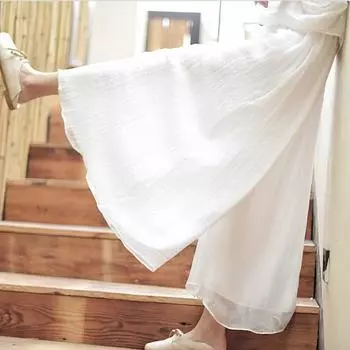 Винтажные литературные хлопковые широкие брюки свободного покроя большого размера для йоги, повседневные брюки для женщин, женская одежда светло-зеленый