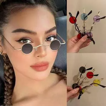 Винтажные маленькие круглые солнцезащитные очки для женщин и мужчин с широкой перемычкой в металлической оправе в стиле хип-хоп, рок, панк, солнцезащитные очки, модные очки для вождения унисекс