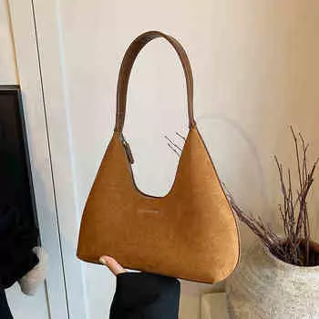 Винтажные матовые женские сумки через плечо, высококачественные однотонные женские сумки под мышкой, модные сумки осень-зима