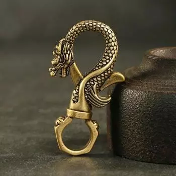 Винтажные медные драконы, маленькие украшения, ретро латунные автомобильные брелки с животными, украшения для рукоделия One Size