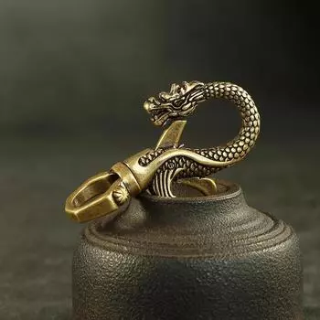 Винтажные медные фигурки дракона, маленькие украшения, ретро латунные автомобильные брелки с животными, украшения для офисного стола, аксессуары