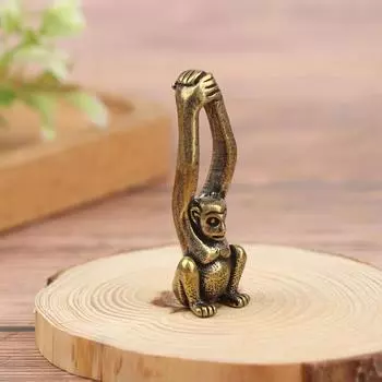 Винтажные медные фигурки обезьян с длинной рукой, миниатюрные настольные украшения, орнамент