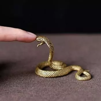 Винтажные медные змеиные украшения, чайные домашние животные, антикварные фигурки боа в виде животных, миниатюрные аксессуары для домашнего декора 1pcs
