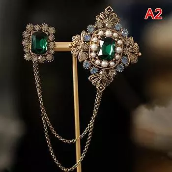 Винтажные металлические броши-кисточки для женщин, украшение для костюма, брошь-булавка зелёный