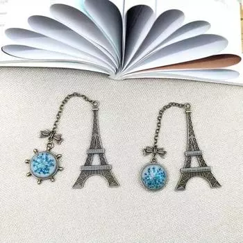 Винтажные металлические книжные закладки с Эйфелевой башней для книг, креативный предмет, детский подарок, корейские канцелярские закладки, маркеры для книг Flower