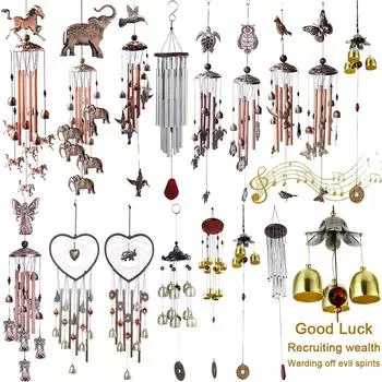 Винтажные металлические колокольчики с изображением птицы и совы, ретро-латунные колокольчики с крючком в форме буквы S, декор для внутреннего и наружного использования в скандинавском стиле