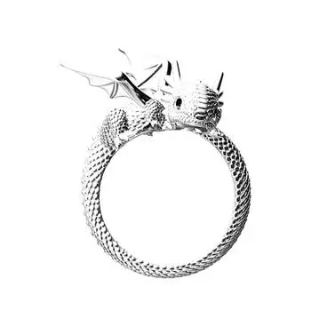 Винтажные милые драконы, открывающиеся регулируемые кольца для мужчин и женщин, индивидуальность, панк, кольцо на палец, ювелирные изделия, аксессуары, подарки серебряный